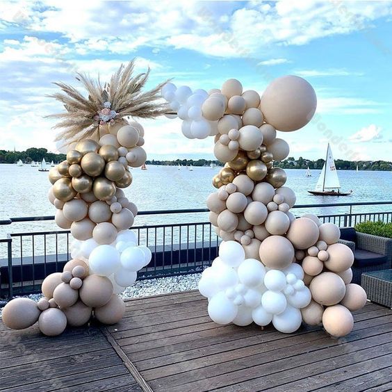 Scianka balonowa dekoracje plenerowe dekoracje weselne balony weselene girlanda organiczna girlanda balonowa